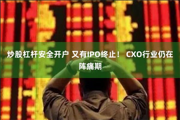 炒股杠杆安全开户 又有IPO终止！ CXO行业仍在阵痛期