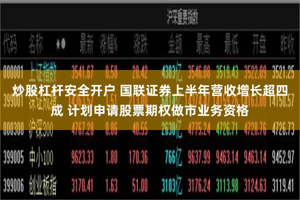 炒股杠杆安全开户 国联证券上半年营收增长超四成 计划申请股票期权做市业务资格